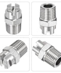 6 Pack Flat Fan Spray Tip 80 Degree 1/4 BSPT Male Pro Grade Stainless Steel Pressure Washer Nozzles Replacement