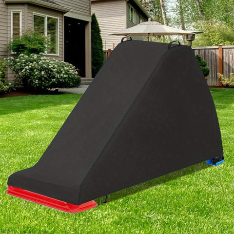 Outdoor Slide Cover Protective Sleeve Windproof Shield on playground equipment in backyard, two-point fix, weather-resistant fabric