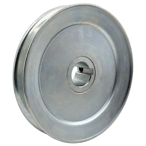Heavy Duty V Belt Pulley 5.5 Inch OD Single Groove 1 Inch Bore For A B 5L 4L AX BX V Belts Carbon Steel Zinc Plated Motor Pulley