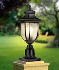 Dusk To Dawn Outdoor Post Light Hardwired 120V With Pier Mount Base Anti Rust Aluminum Waterproof Exterior Lamp in garden
