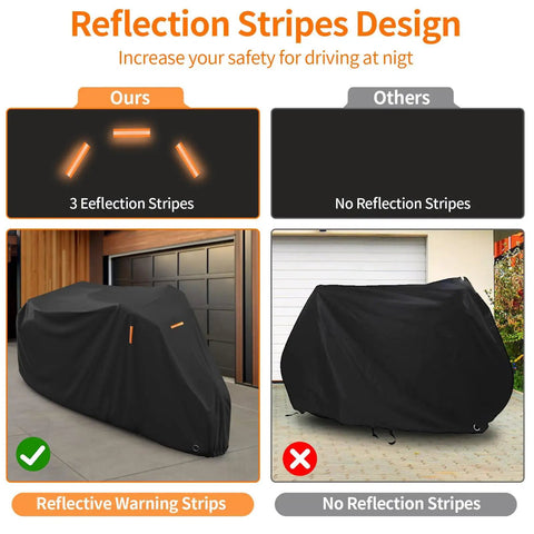 Heavy Duty Adult Tricycle Cover Tough As Nails For Three Wheel Bikes All Season Weatherproof Outdoor Storage Waterproof Dustproof Windproof Fits Mountain Road Cruiser And Some E Bikes 75L 30W 44H reflective strips