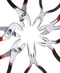 7 Piece Pliers Set With Slip Joint Long Nose Diagonal Groove Joint Linesman Mini Long Nose Pliers Dipped Handles arrangement