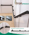 Heavy Duty Black Wrought Iron Stair Railing With Tough As Nails Build And Slick Non Slip Grip Adjustable From Thirty To Six Hundred Centimeters with hidden screw design.