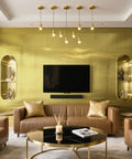Luxury living room with Gold Self Adhesive Wallpaper Peel And Stick Metallic Contact Paper For Walls And Surfaces Waterproof DIY Decor Easy