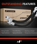 Front Brake Hydraulic Hose Kit For Chevy S10 2000-2003, GMC Sonoma 2000-2003, Isuzu Hombre 2000 Front Left And Right Driver And Passenger Sides, RWD Replace 8151586520 Pack Of 2 displayed with packaging and features listed.
