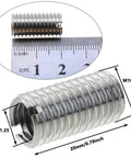Close-up of stainless steel thread adaptor sleeve reducer, M10x1.5 male to M8x1.25 female, 20 mm long
