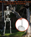 Life Size Halloween Skeleton With Seven Joints 5.4 Ft Realistic Human Bones Made From PP Ceiling Hanger Prank Decor outdoors