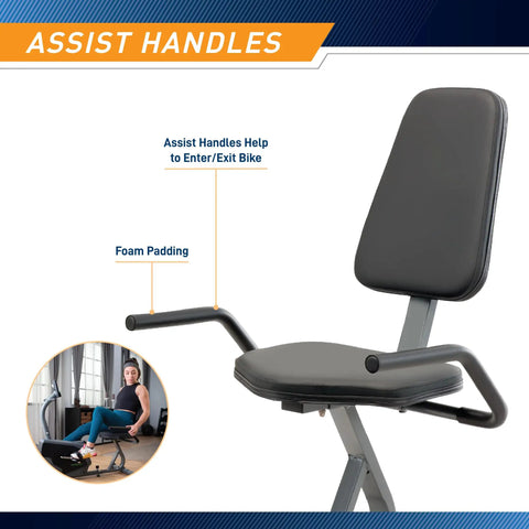 Magnetic Recumbent Exercise Bike For Home Gym With Digital Monitor Quick Adjustable Seat Cushioned Backrest Low Impact Cardio