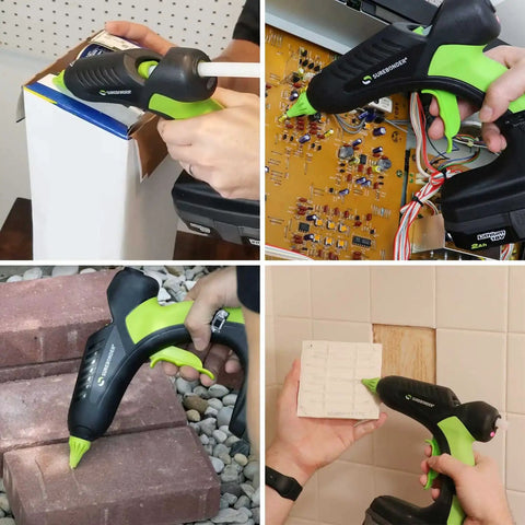 18V Cordless Hot Glue Gun With 60W Internal Heater Reaches 380 Degrees Fahrenheit In Minutes used on various materials
