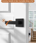 Pack Of 10 Square Dummy Door Levers For Closets And French Doors Non Turning Pull Only Handles In Black Finish Easy Install Durable Matte Black Dummy Door Levers on white door