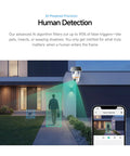 Bully Proof 2K Solar Security Camera With 5G WiFi And PTZ 360 Rotation detecting human motion at night with AI precision.
