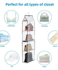 Casual Hanging Purse Organizer For Closet With Four Mesh Shelves Two Pack See Through Breathable Bag Storage with accessories