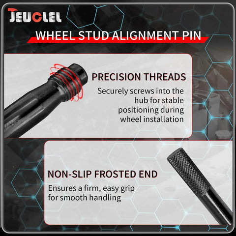 Close-up of Two Pack M14x1.5 Wheel Hanger Alignment Pins, showing precision threads and non-slip frosted end for handling.