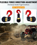 Heavy Duty Beefed Up 2 Ton Snatch Block With Hook For Three Eighth Inch Wire Rope 3 Inch Sheave 4400 Lbs Working Load Snatch Block Pulley For Car Hauler Rollback Wrecker Tow Truck Winch Accessories Two Pack red hook snatch block on off-road winch line
