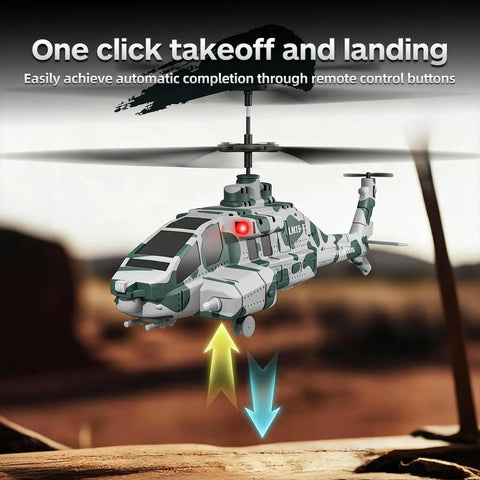 Camouflage RC Helicopter With Military Look, 2.4G 3.5CH, Missile Launch, One Key Takeoff Landing, Altitude Hold in flight