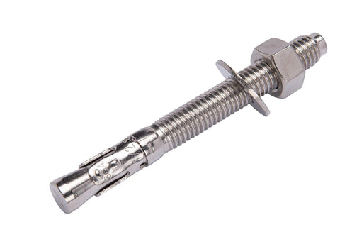 Wedge anchor bolt, 1/2 in x 4-1/2 in, stainless steel, with washer and nut