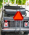 Heavy Duty Aluminum Slow Moving Vehicle Sign 14 By 16 Inches Reflective Safety Triangle Sign for Golf Carts installed
