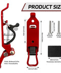 Shovel Mount For Roof Rack Kit With Quick Release Clamps And Durable Metal Rubber Mounts dimensions and components overview.
