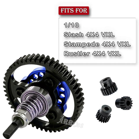 52T Metal Slipper Clutch Spur Gear And Center Drive Shaft Upgrade Kit For 1/10 Slash 4X4 VXL 32-Pitch With 19T 17T 15T Pinions
