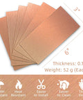 Copper Aluminum Peel And Stick Backsplash Tiles 3x6 Inches Brushed Copper Finish 80 Pack with thickness and weight details
