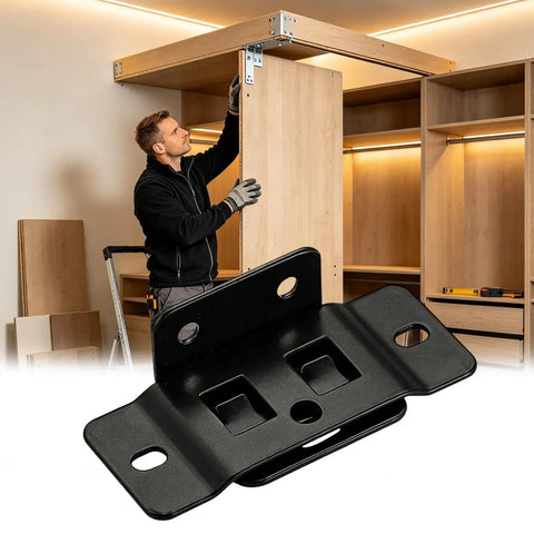 Sturdy 90 Degree Corner Bracket For Cabinets And Furniture Built Tough Metal Joint Brace 5x2.5x1.7cm installation on wardrobe
