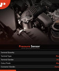 Engine compartment with Low Air Pressure Indicator Switch Fits Freightliner Century Columbia, Two Pin Blade Terminal Direct Replacement, OEM Quality Auto Electrical Sensor, Durable Truck Part visible.