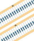 1K resistors from the 1000 Piece Resistor Kit Pro Grade Metal Film 0.25W 1 Percent Tolerance 25 Values With 40 Pieces Each For DIY Electronics