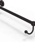 Sag Harbor Collection 36 Inch Towel Bar With Integrated Hooks In Antique Bronze Finish, Solid Brass Construction, angled view