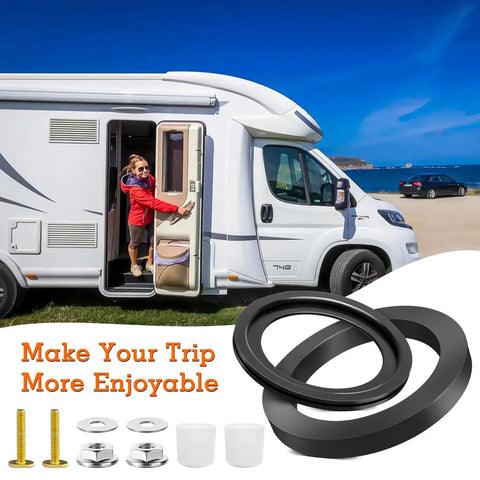 RV Toilet Seal Kit For Dometic 300 310 320 Stop Leaks With A 2 In 1 Replacement Gasket Set With RV Background