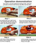 Operation demonstration of No Sweat Hand Held Electric Strapping Machine With 6000Mah Battery Powered Heat Welder for PP Tape.