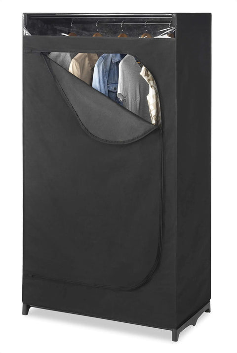Easy Setup Portable Wardrobe Closet Storage Organizer With Hanging Rack See Through Window No Tool Assembly 19.75x36x64 Inches