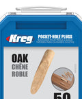 Kreg pocket-hole plugs, solid oak, 50-count in blue storage case
