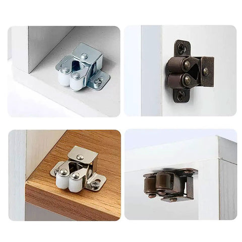 6 Pack Galvanized Double Ball Roller Cabinet Catch for Smooth Soft Close Quiet Slam Free Closet Cupboard in Antique Bronze Finish