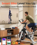 YOSUDA exercise bike side view, magnetic-gray indoor stationary bike with tablet holder for home use