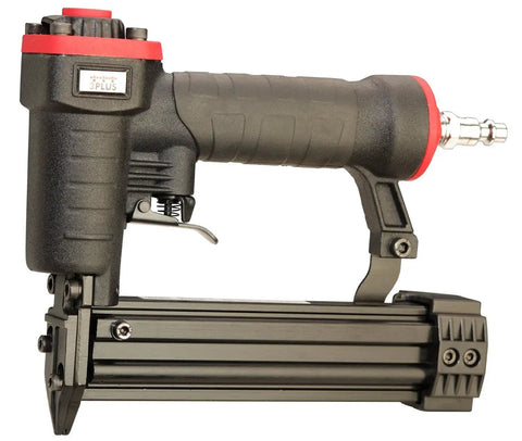Pro Grade Pneumatic Angle Finish Nailer Narrow Crown Stapler And Micro Pinner Combo Kit in black with red detail