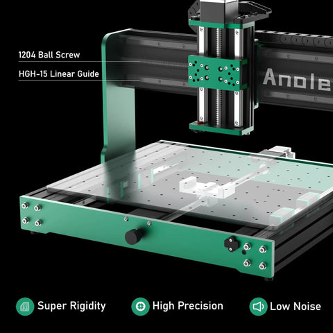 CNC Router Machine 4030-Evo Ultra 2 With All Metal XYZ Axes, featuring dual steel linear guides and ball screws, close-up view.