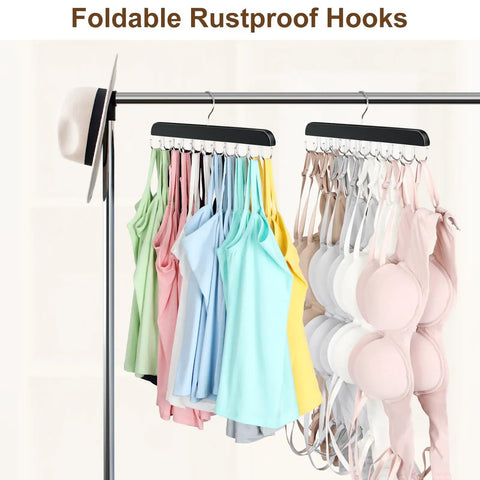 Premium Wood Tank Top Hanger With Dual Side Multi Hooks For Smart Closet Organization And Bra Storage Keeps Your Fits Fresh And Completely Tangle Free While Delivering Serious Space Wins