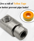 Two Pack 1/2 Inch Hose Reel Swivel Fittings Replacement Made From Ni Al Nickel Aluminum Alloy Durable Metal Corrosion And Rust Resistant Heavy Duty Design For Easy Replacement On Hose Reels And Reel Systems. PTFE tape and threaded swivel fitting