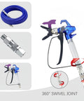 Two Pack Airless Spray Gun Swivels One Quarter Inch 360 Degree Swivel And Seven Eighths Inch 180 Degree Joint Stainless Steel High Pressure Sprayer Connector For Paint Hoses Compatible With 235486 Part Durable And Easy Connect on airless sprayer hose
