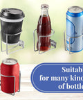 Six Pack Stainless Steel Boat Ring Cup Holders Wall Mounted Drink Holders showing variety of drink compatibility