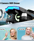 1080P FPV Camera Drone For Beginners With Foldable Quad Copter Design Remote Control And Easy To Fly Grab And Go Portable