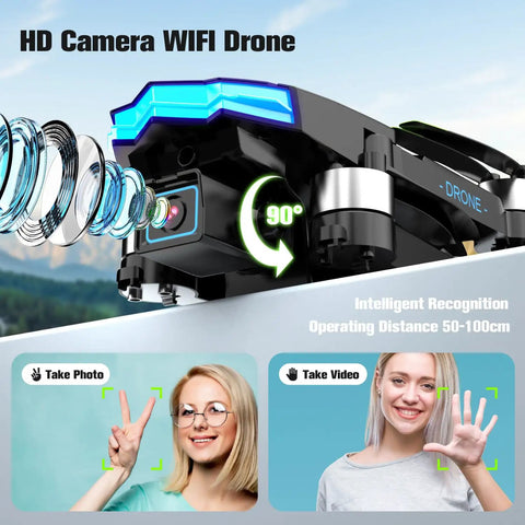 1080P FPV Camera Drone For Beginners With Foldable Quad Copter Design Remote Control And Easy To Fly Grab And Go Portable
