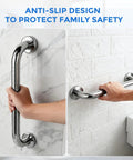 Two Pack 12 Inch Stainless Steel Shower Grab Bars for Safe Bathing and Easy Mobility in bathrooms, non slip safety rails
