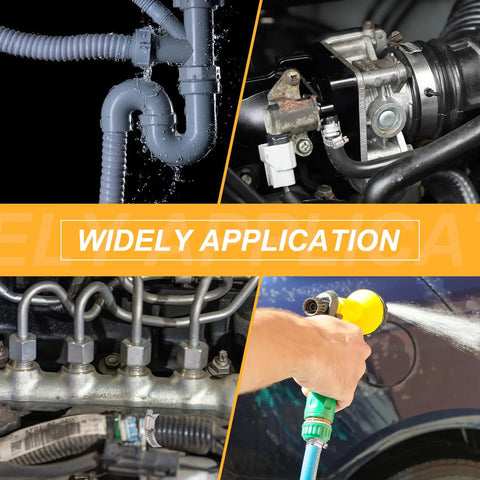 Four uses of 12 Piece Adjustable Worm Gear Hose Clamp Set 6 7 Eighths Inch To 7 Three Quarters Inch Beefy 304 Stainless Steel
