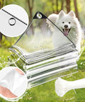 Clear 8x16 Ft Waterproof Tarp PVC 11.8 Mil Heavy Duty Tarpaulin With Grommets And Cable Ties in garden, dog in background