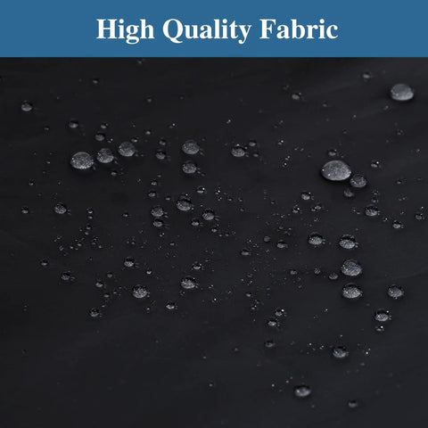 Water droplets on black fabric of Extra Large Hammock Storage Bag For Double Hammock And 12 Foot Steel Stand With Zipper Closure Carrying Case