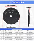 Heavy Duty Hub Seal Installer Kit for Class 7 and Class 8 Trucks with 6-inch large race seal driver dimensions diagram