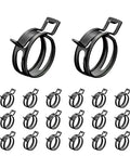 20 Piece One Quarter Inch Inside Diameter Spring Band Clamps Set for Vehicle Fuel Lines and Vacuum Water Pipes, 6mm Manganese Steel Hose Clips
