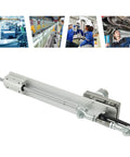 Tough As Nails 24V Adjustable Speed Reciprocating Linear Actuator in anodized aluminum, 3 to 15 cm stroke for automation.