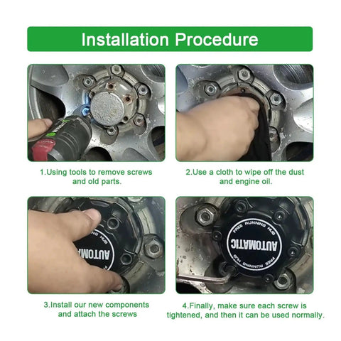 Installation guide for Automatic Mechanical Wheel Locking Hub With 28 Splines on Nissan truck wheel.
